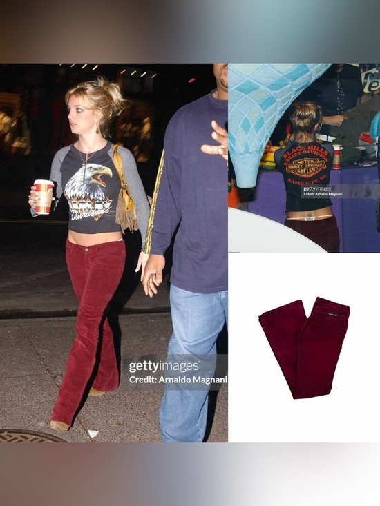 Pants - Ultra-Low-Rise Corduroy Bootcut Pants - As Seen On Britney Spears